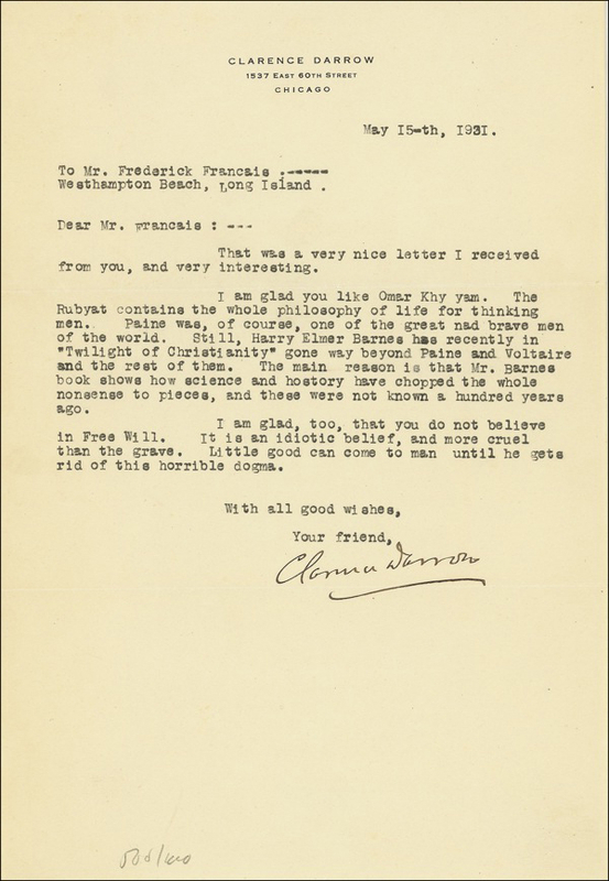 Lot 119 Clarence Darrow