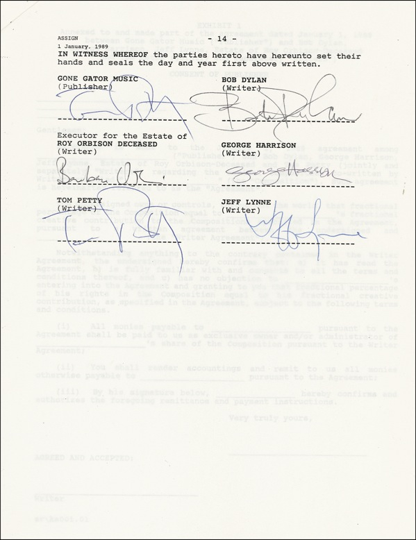 Lot 673 Traveling Wilburys