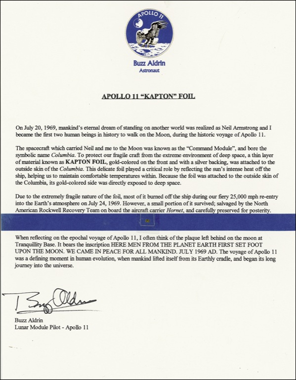 Lot 297 Buzz Aldrin