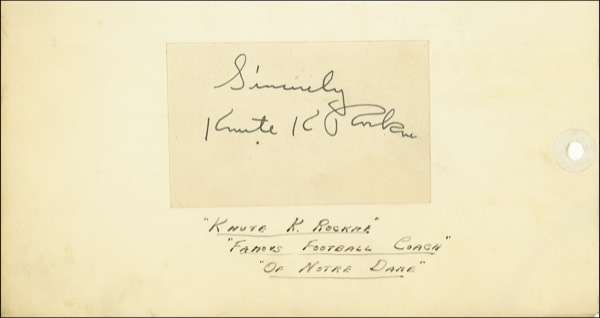 Lot 1439 Knute Rockne
