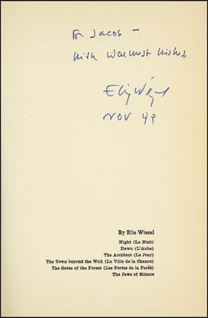 Lot #221 Eli Wiesel - Image 2