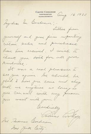 Lot #17 Calvin Coolidge
