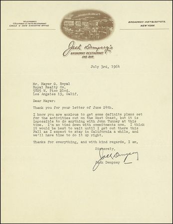 Lot #1228 Jack Dempsey - Image 1
