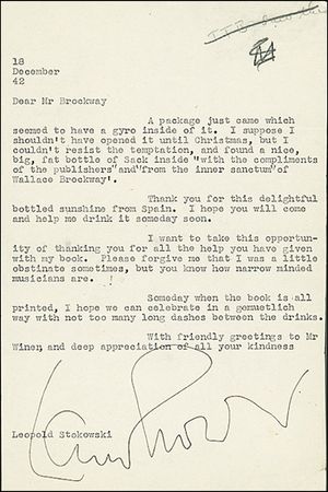 Lot #657 Leopold Stokowski - Image 1