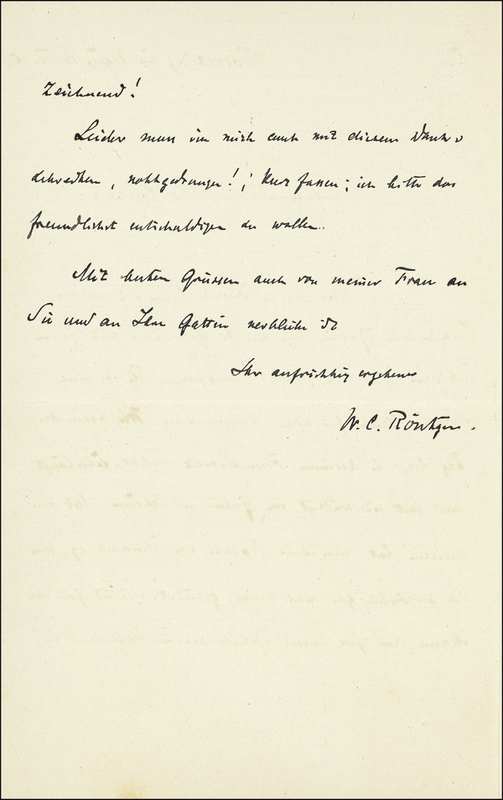 Lot 263 Wilhelm Röntgen