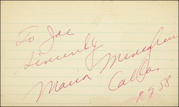 Lot 627 Maria Callas