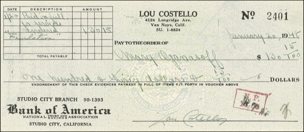Lot 880 Lou Costello