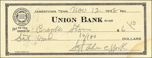 Lot 357 Sgt. Alvin C. York