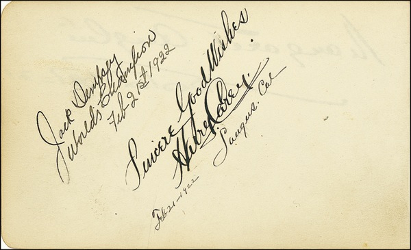 Lot 1303 Jack Dempsey