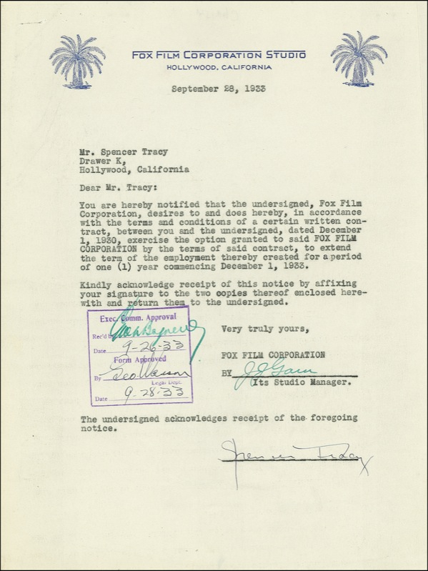 Lot 1180 Spencer Tracy