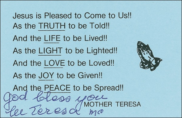 Lot 232 Mother Teresa