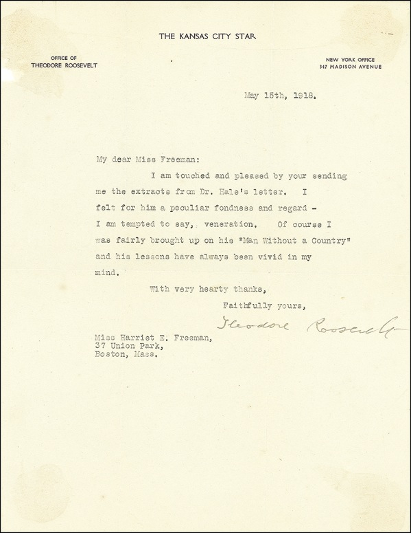 Lot 112 Theodore Roosevelt