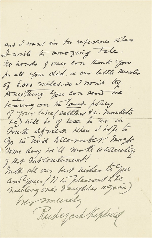 Lot 487 Rudyard Kipling
