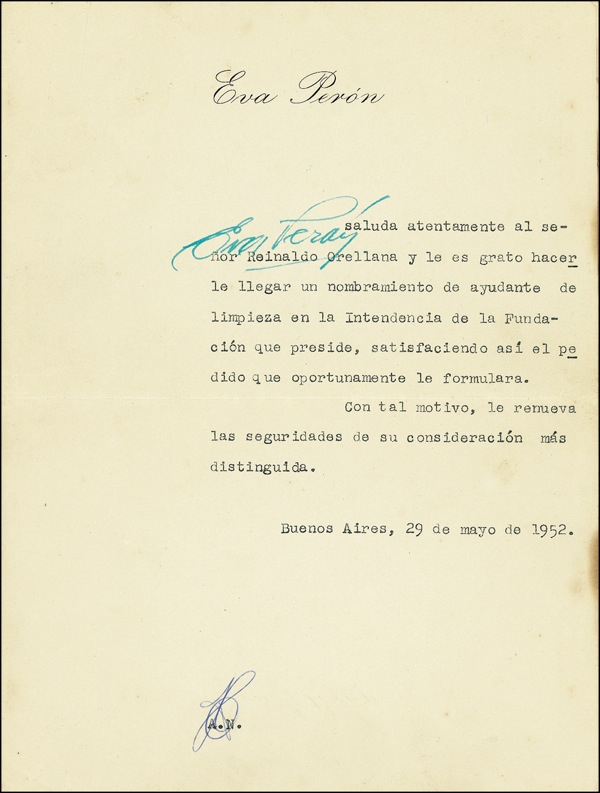 Lot 249 Eva Perón