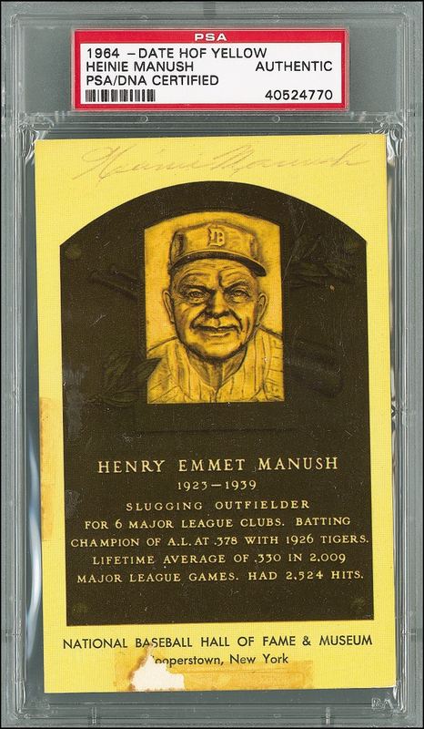 Lot 1430 Heinie Manush
