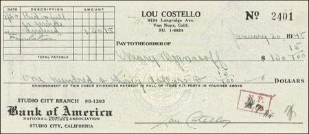 Lot #880 Lou Costello - Image 1