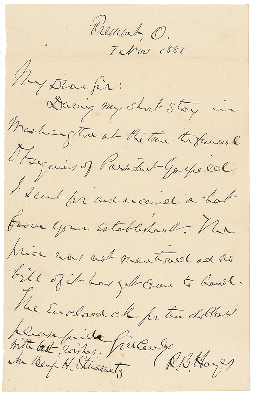 Lot 74 Rutherford B. Hayes