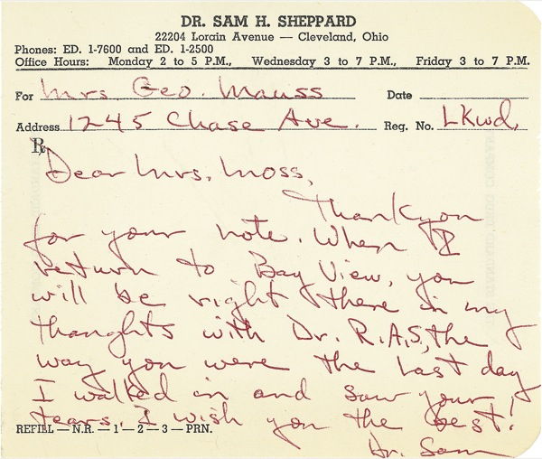 Lot 299 Dr. Sam Sheppard