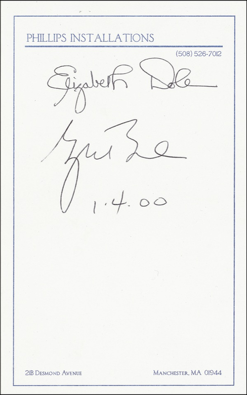 Lot 6 George W. Bush and Elizabeth Dole