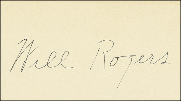 Lot 1017 Will Rogers