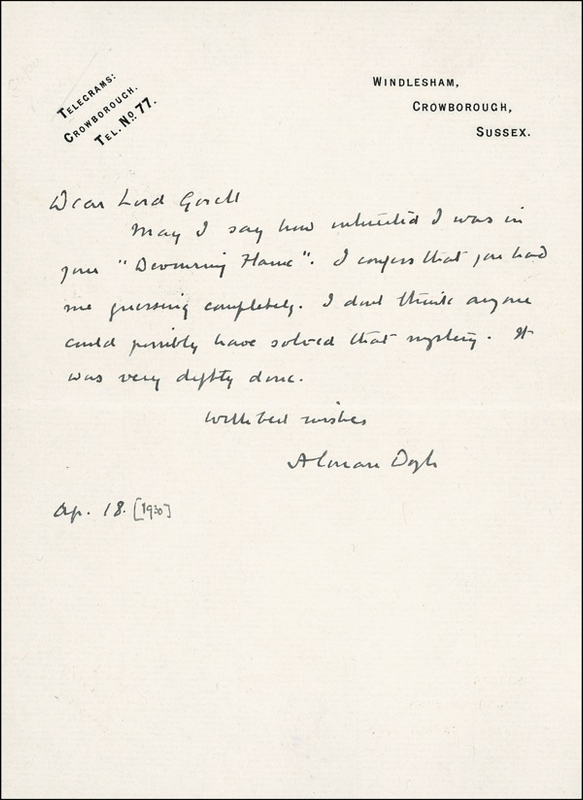 Lot 422 Arthur Conan Doyle