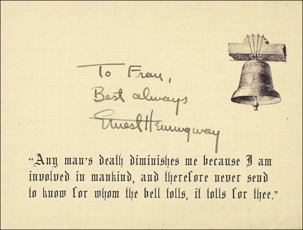 Lot 427 Ernest Hemingway