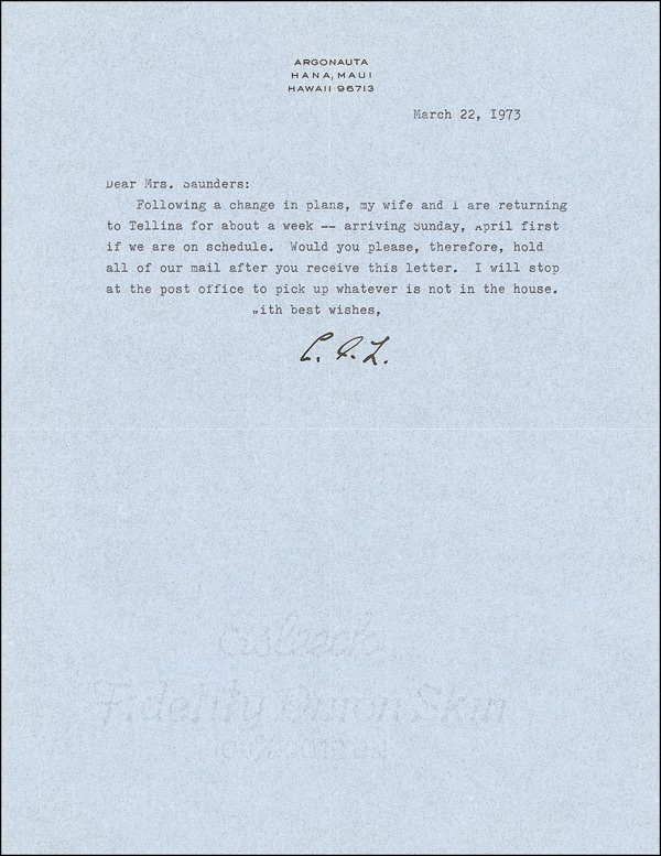 Lot 389 Charles Lindbergh