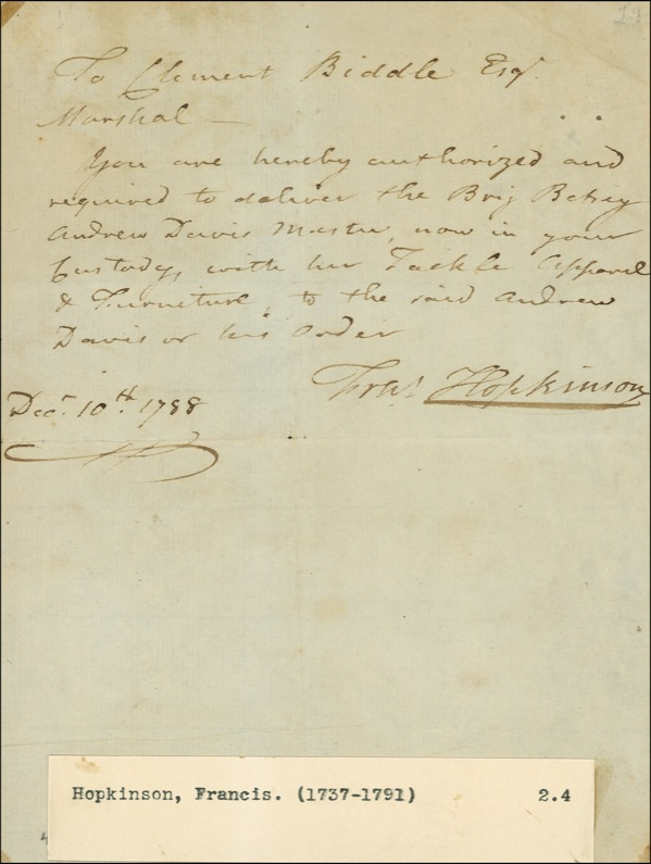 Lot 194 Declaration of Independence: Francis Hopkinson