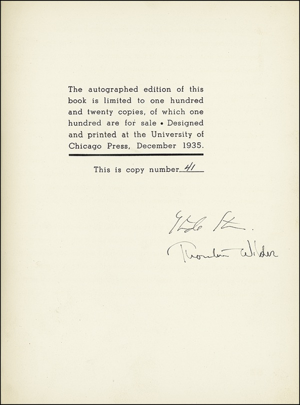 Lot 473 Gertrude Stein and Thornton Wilder