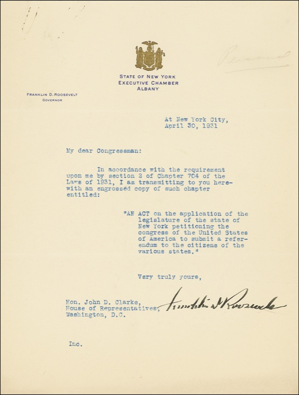 Lot 136 Franklin D. Roosevelt