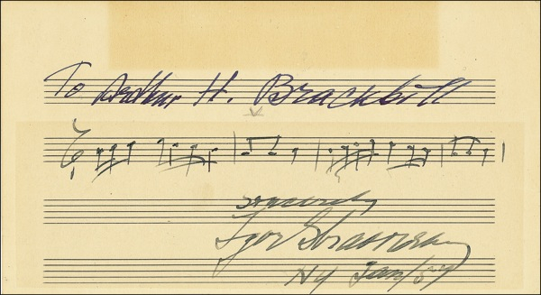 Lot 709 Igor Stravinsky