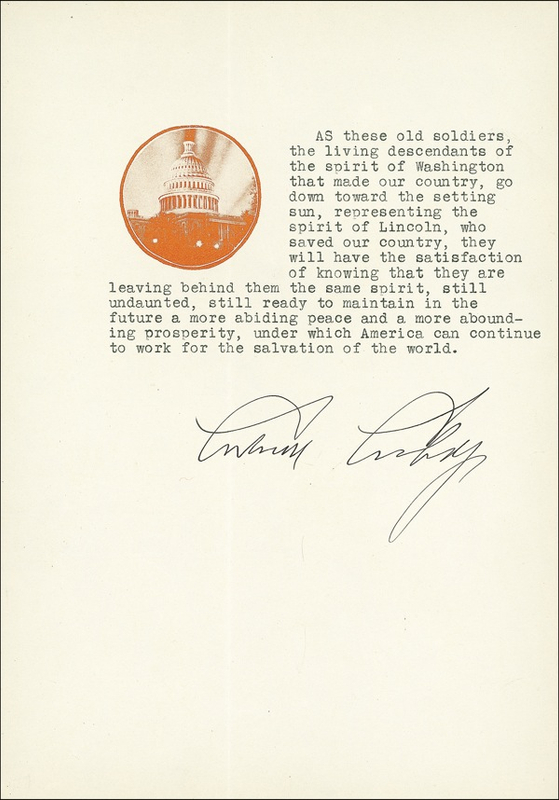 Lot 45 Calvin Coolidge