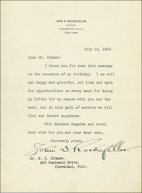 Lot 291 John D. Rockefeller