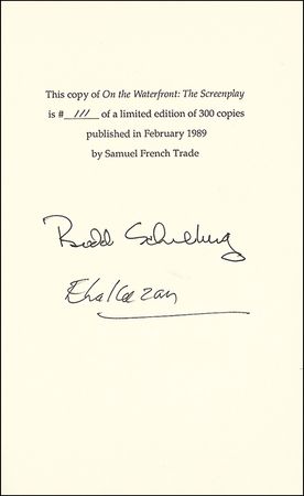Lot #981 On the Waterfront: Schulberg and Kazan - Image 2