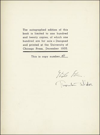 Lot #473 Gertrude Stein and Thornton Wilder - Image 1