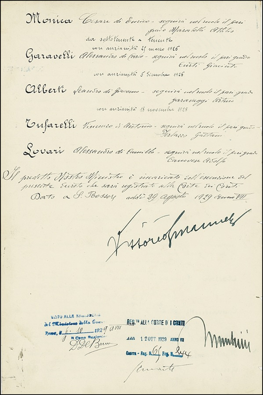 Lot 342 Benito Mussolini and Vittorio Emanuele III