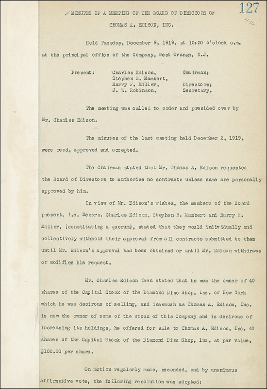 Lot 280 Thomas Edison