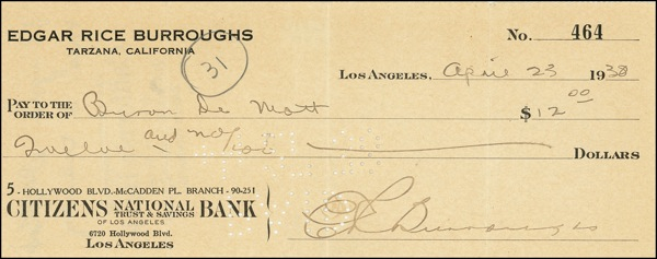 Lot 603 Edgar Rice Burroughs