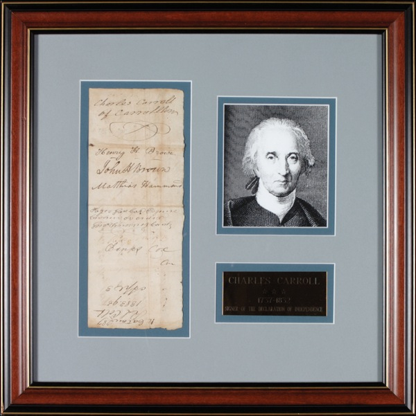 Lot 243 Declaration of Independence: Carroll, Charles