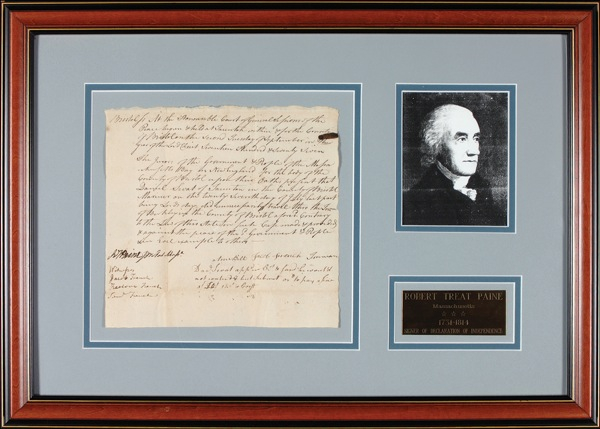 Lot 265 Declaration of Independence: Paine, Robert Treat