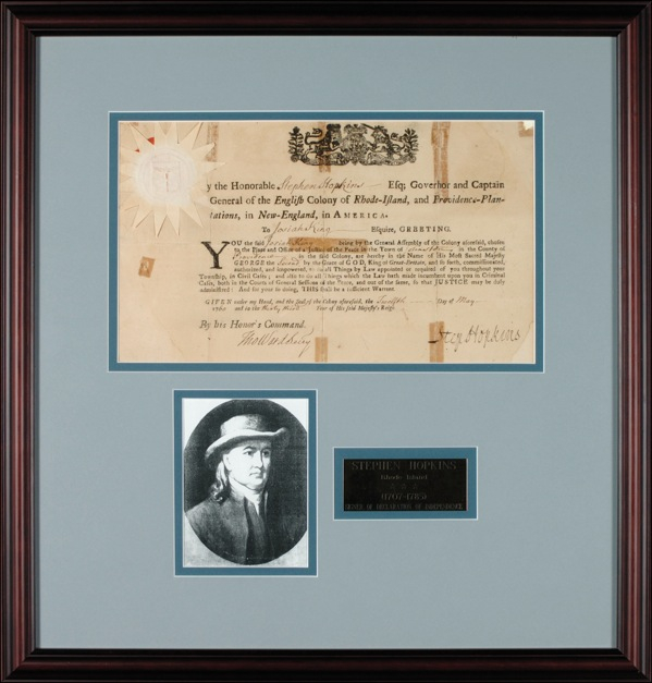 Lot 256 Declaration of Independence: Hopkins, Stephen