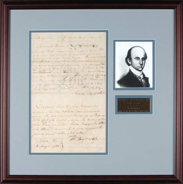 Lot 254 Declaration of Independence: Heyward, Jr., Thomas