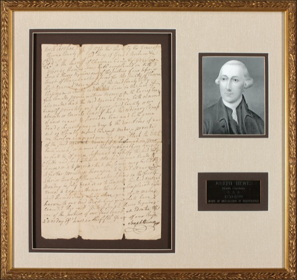 Lot 253 Declaration of Independence: Hewes, Joseph