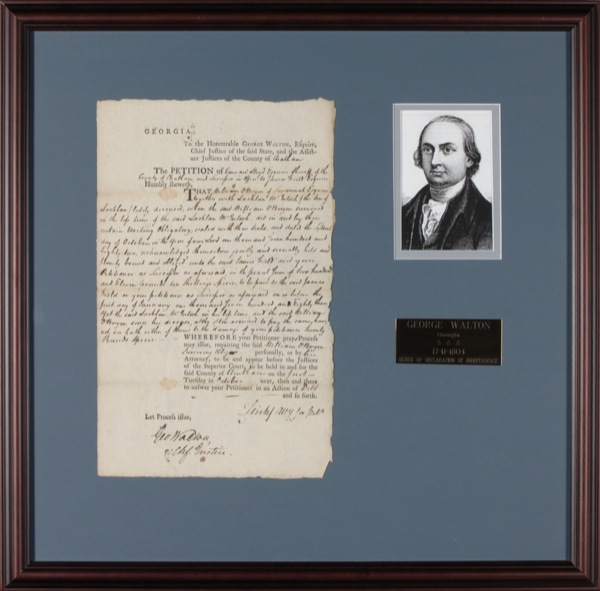 Lot 274 Declaration of Independence: Walton, George