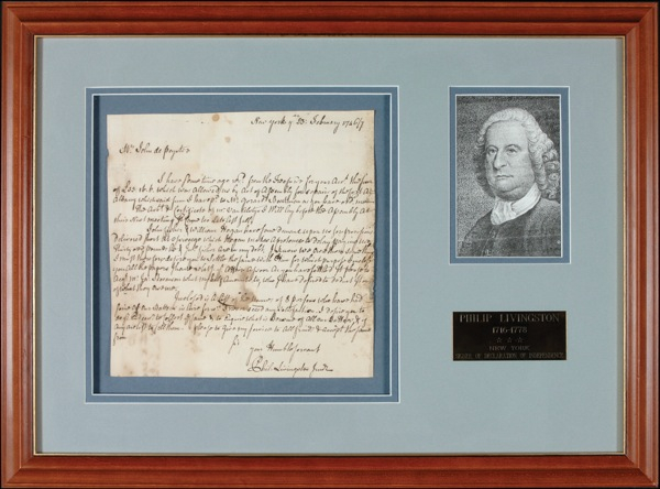 Lot 259 Declaration of Independence: Livingston, Philip