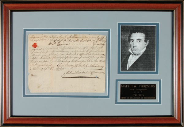 Lot 273 Declaration of Independence: Thornton, Matthew