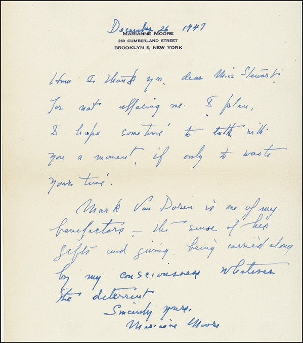 Lot 665 Marianne Moore