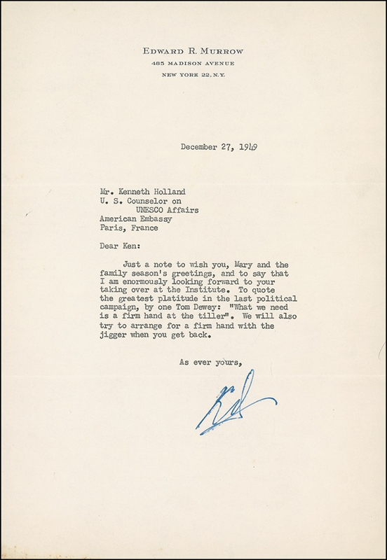 Lot 340 Edward R. Murrow