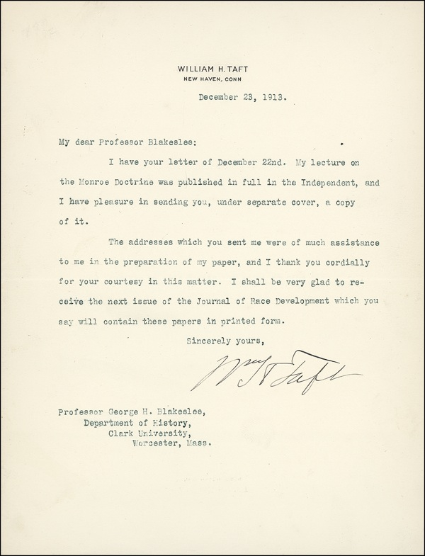 Lot 168 William H. Taft
