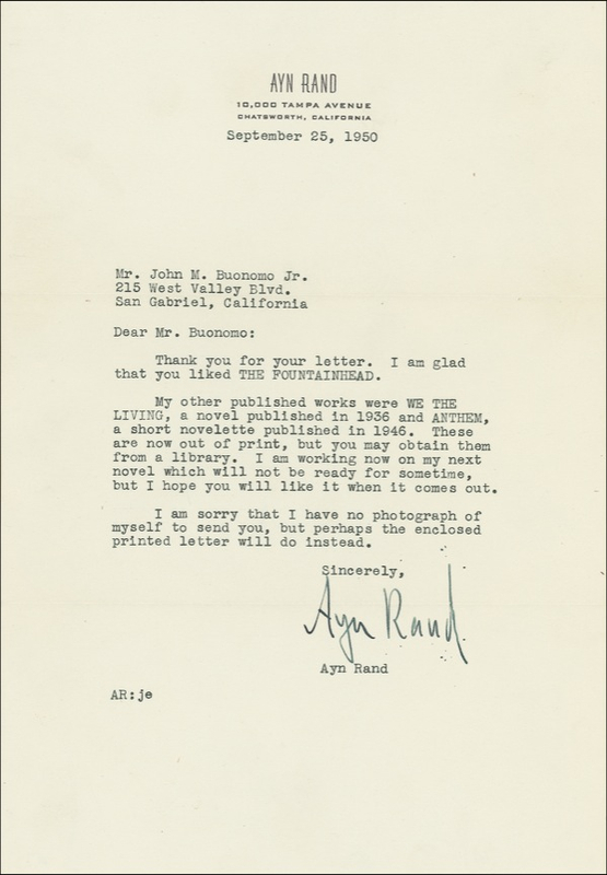 Lot 679 Ayn Rand